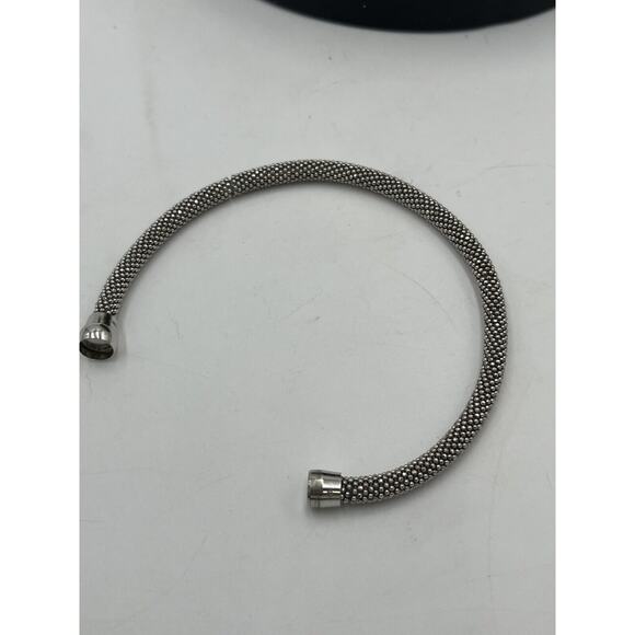 Sterling Silver 925 Diamond Cut Mesh Flexible Bangle Bracelet Magnetic Closure - Picture 15 of 16